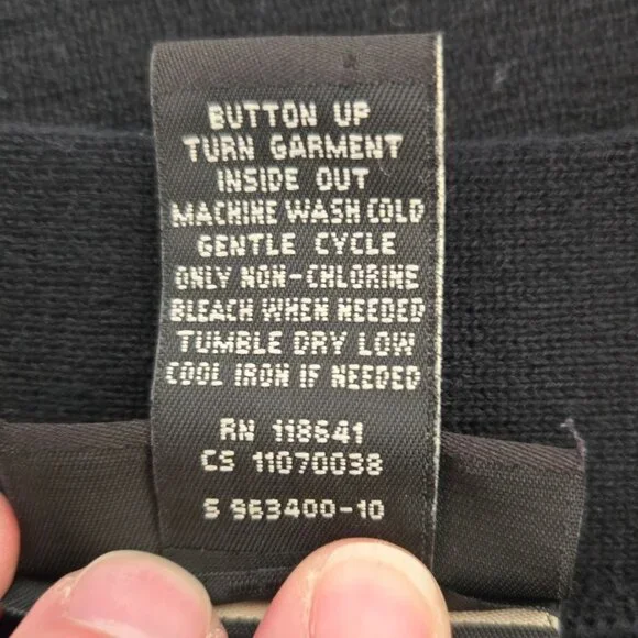 Lane Bryant Womens Black Knit Cardigan Size 18/20 100% Cotton Long Sleeve Button - Picture 7 of 7